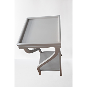 Fiskos Çiçeklik17645 4ayak Kare Spiral Model Mdf Parlak Ahşap Ayak Parlak Beyaz