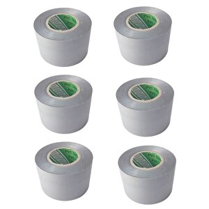 Gri Pvc Bant 6 Adet 5cmx25m İzolasyon Bandı 50mm Gri Yalıtım Bantı 5 cm