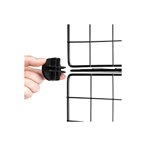 16'lı Tel Küp Çok Amaçlı Organizer Raf Siyah 33cm