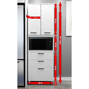 Kenyap Modüler Çok Amaçlı Mutfak Dolabı 2 Kap, 3 Çek Açık Mod Kendi Dolabını Kendin Tasarla Kn 116