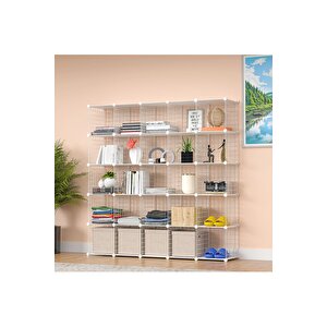 25'li Tel Küp Çok Amaçlı Organizer Raf Beyaz 33cm