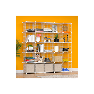 25'li Tel Küp Çok Amaçlı Organizer Raf Beyaz 33cm