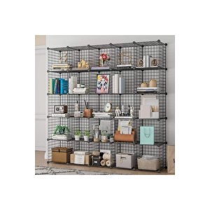 25'li Tel Küp Çok Amaçlı Organizer Raf Siyah 33cm