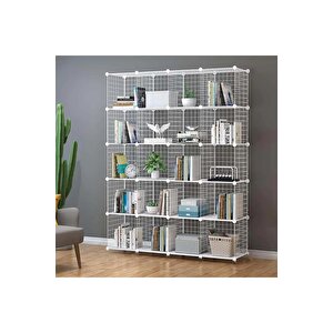 20'li Tel Küp Çok Amaçlı Organizer Raf Beyaz 33cm