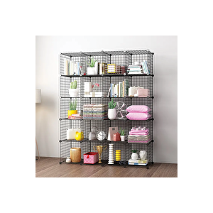20'li Tel Küp Çok Amaçlı Organizer Raf Siyah 33cm