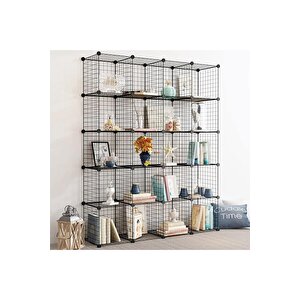 20'li Tel Küp Çok Amaçlı Organizer Raf Siyah 33cm