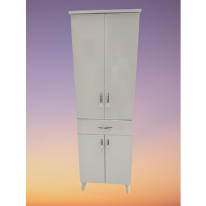 Çok Amaçlı 18180 Dolap Beyaz Model Hard Parlak Suntalem 180 Demonte 4raf El Yapım