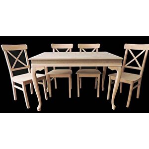 Masa-sandalye 13594 Çapraz Tk Ham Kayın Klasik Aslan Ayak Açılır Tabla El Yapım