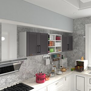 Hazır Mutfak Dolabı Bulgur60 Gri Mod2 60*240*32 Mebran Kapak Suntalam Gövde Beyaz