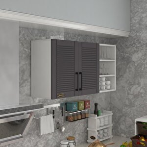 Hazır Mutfak Dolabı Maydanoz60 Gri Mod2 60*120*32 Mebran Kapak Suntalam Gövde Beyaz