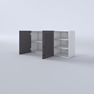 Kenzlife Hazır Mutfak Dolabı Maydanoz60 Gri Mod2 60*120*32 Mebran Kapak Suntalam Gövde
