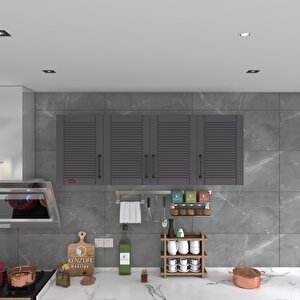 Hazır Mutfak Dolabı Soğan90 Gri Mod2 90*160*32 Mebran Kapak Suntalam Gövde Beyaz