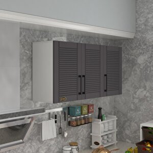 Hazır Mutfak Dolabı Limon60 Gri Mod2 60*120*32 Mebran Kapak Suntalam Gövde Beyaz