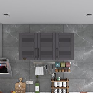 Hazır Mutfak Dolabı Limon60 Gri Mod2 60*120*32 Mebran Kapak Suntalam Gövde Beyaz
