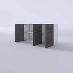 Kenzlife Hazır Mutfak Dolabı Limon60 Gri Mod2 60*120*32 Mebran Kapak Suntalam Gövde