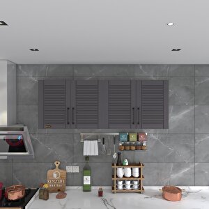Hazır Mutfak Dolabı Havuç60 Gri Mod2 60*160*32 Mebran Kapak Suntalam Gövde Beyaz