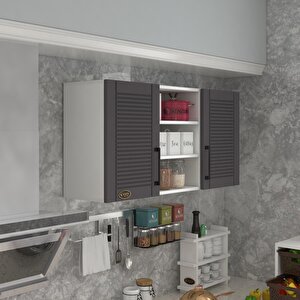 Hazır Mutfak Dolabı Pırasa60 Gri Mod2 60*120*32 Mebran Kapak Suntalam Gövde Gri