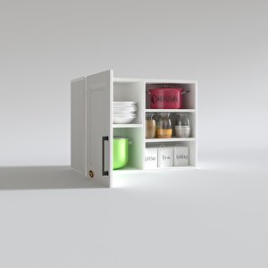Hazır Mutfak Dolabı Tere60 Byz Mod1 60*080*32 Mebran Kapak Suntalam Gövde Beyaz