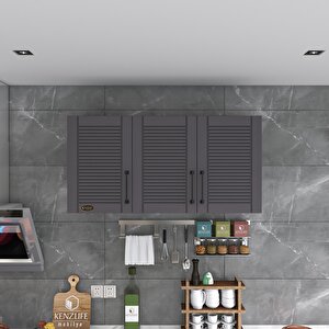 Hazır Mutfak Dolabı Mandalina60 Gri Mod2 60*120*32 Mebran Kapak Suntalam Gövde Beyaz