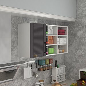 Hazır Mutfak Dolabı Pancar60 Gri Mod2 60*120*32 Mebran Kapak Suntalam Gövde Gri