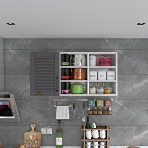 Hazır Mutfak Dolabı Pancar60 Gri Mod2 60*120*32 Mebran Kapak Suntalam Gövde Gri