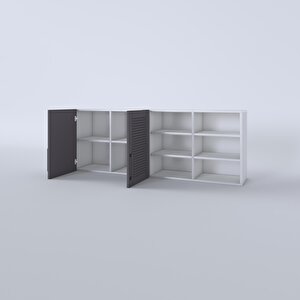 Kenzlife Hazır Mutfak Dolabı Zencefil60 Gri Mod2 60*160*32 Mebran Kapak Suntalam Gövde