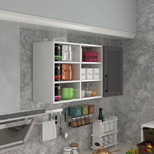 Hazır Mutfak Dolabı Nane90 Gri Mod2 90*120*32 Mebran Kapak Suntalam Gövde Gri