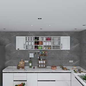 Hazır Mutfak Dolabı Kavun90 Byz Mod1 90*240*32 Mebran Kapak Suntalam Gövde Beyaz