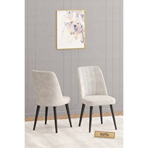 Will Siyah 80x140 Sabit Mutfak Masası Yemek Masası Masa Sandalye Takımı 6 Krem Sandalye