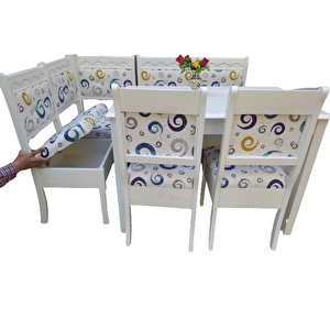Köşe Mutfak 18488 Tk Kayın Ahşap Sandık Açıl Masa Babyface Kumş Parlak Beyaz Lake