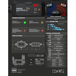 Noco Genius Genius2deu 12v 2 Amper Akü Sarj Ve Bakim