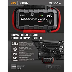 Noco Genius Gb251 24v 3000 Amper Lityum Akü Takviye + Powerbank + Led Lamba