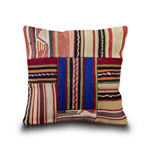 Vintage Kilimli Yastık Kılıfı Pllwsqr1159 - 42x42