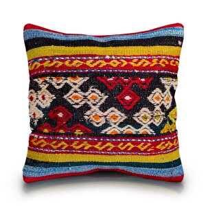 Vintage Kilimli Yastık Kılıfı Pllwsqr1396 - 40x40
