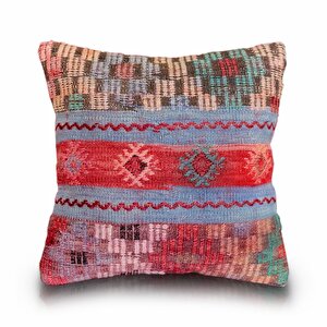 Vintage Kilimli Yastık Kılıfı Pllwsqr1385 - 40x40