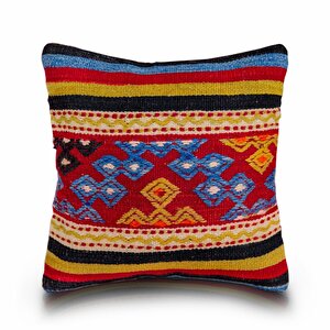 Vintage Kilimli Yastık Kılıfı Pllwsqr1354 - 40x40