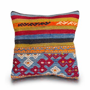 Vintage Kilimli Yastık Kılıfı Pllwsqr1386 - 40x40