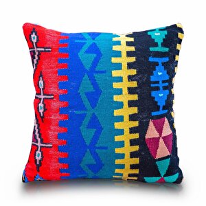 Vintage Kilimli Yastık Kılıfı Pllwsqr1359 - 40x40