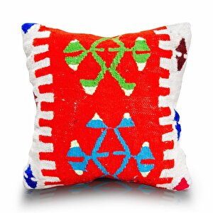 Vintage Kilimli Yastık Kılıfı Pllwsqr2508 - 40x40