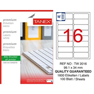 Tw-2016 99,1x34 Mm Laser Etiket
