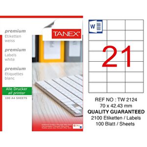 Tw-2124 Laser Etiket 70 X 42,43 Mm
