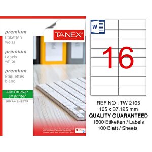 Tw-2105 Laser Etiket 100 Lü Paket