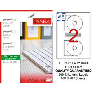 Tw-2116 Laser Etiket 100 Lü Paket