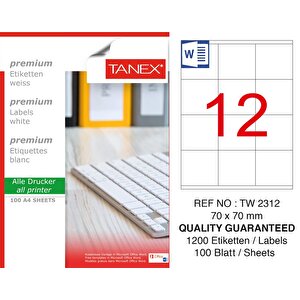 Tw-2312 Laser Etiket 70 X 70 Mm