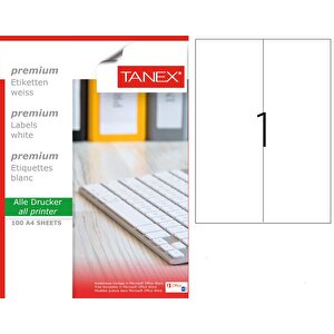 Tw-2297 105x297mm Laser Etiket 100 Lü