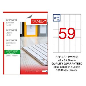Tw-2059 Laser Etiket 100 Lü Paket