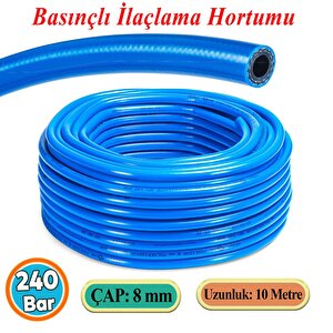 Basınçlı İlaçlama Hortumu Ağaç Bitki Yaprak Sebze Meyve Tarım Ziraat Hortum 240 Bar 8 Mm 10 Metre