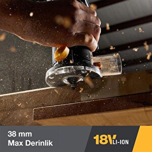 Dx82b 18volt Şarjlı Kömürsüz 6mm Devir Ayarlı Profesyonel Avuç İçi El Frezesi Formika Tıraşlama (akü Dahil Değildir)