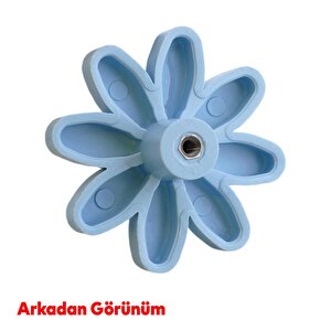 Mobilya Plastik Papatya Gülücüklü Mavi Renk  Çoçuk Odası Dolabı Kapak Kulpu Çekmece Kulbu 5 Adet