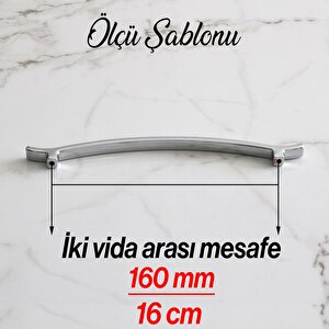 Merve (160 Mm - 16 Cm) Krom Renk Metal Kulp Çekmece Mobilya Mutfak Dolap Kulpları Dolabı Kulbu Kulpu